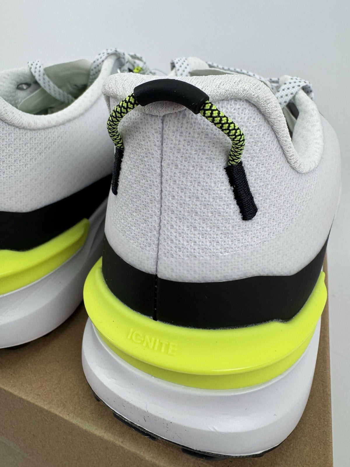 Puma IGNITE Elevate X Golf Shoes Mens Size UK 9 White Black Safety Yellow/318487