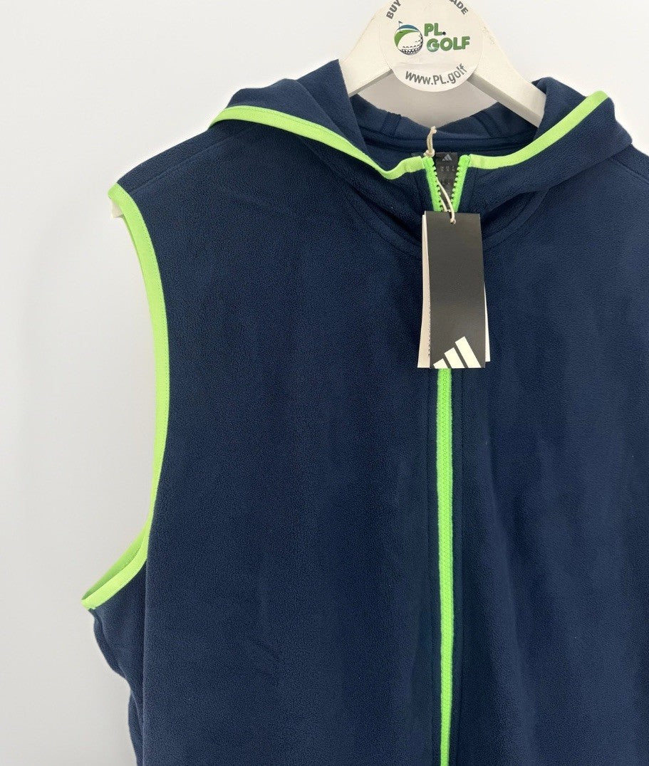 Adidas JL5328 Ultimate365 Fleece Hoodie Vest Men's Size XL Navy Green/325540