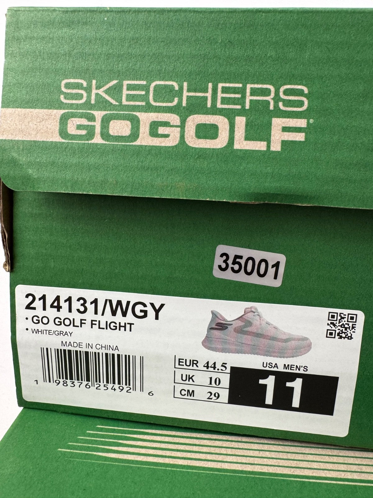 Skechers Go Golf Flight Men's Golf Shoes Size UK 10 White Slip Ins/350019