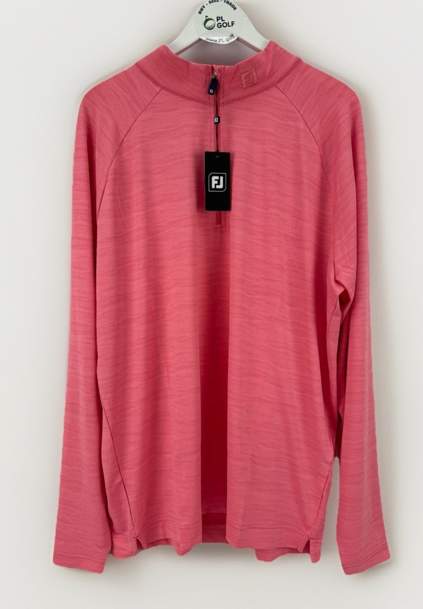 FootJoy Golf Wave Jacquard Chill-Out Zip Pullover Men's Size 2XL Pink/330400