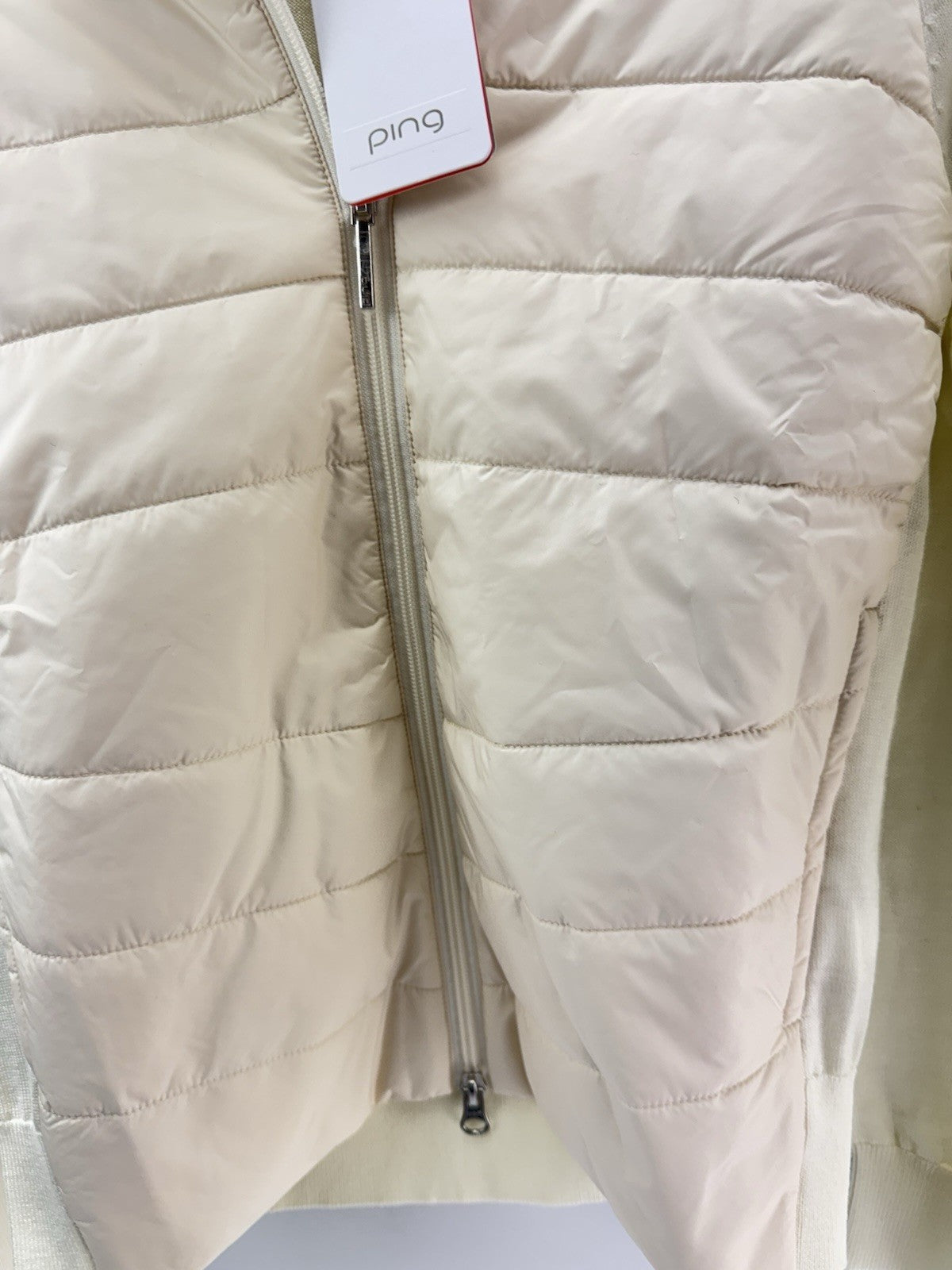 Ping Golf Ladies Jacket Fran Hybrid Full Zip UK 6 /Cream /New /279786