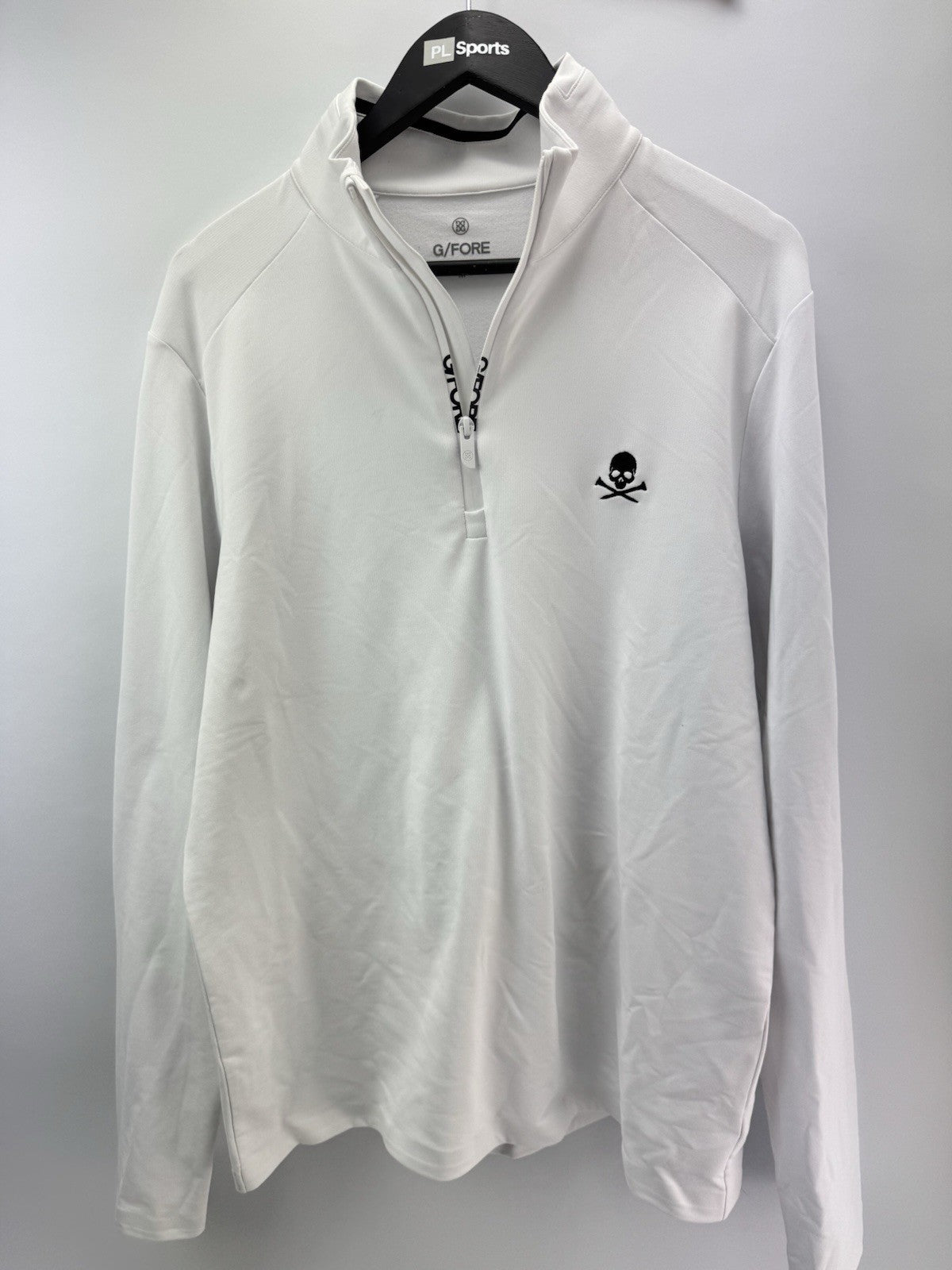 G Fore Golf Pullover 1/4 Zip Brushed Back Tech UK Medium /White /New /286800