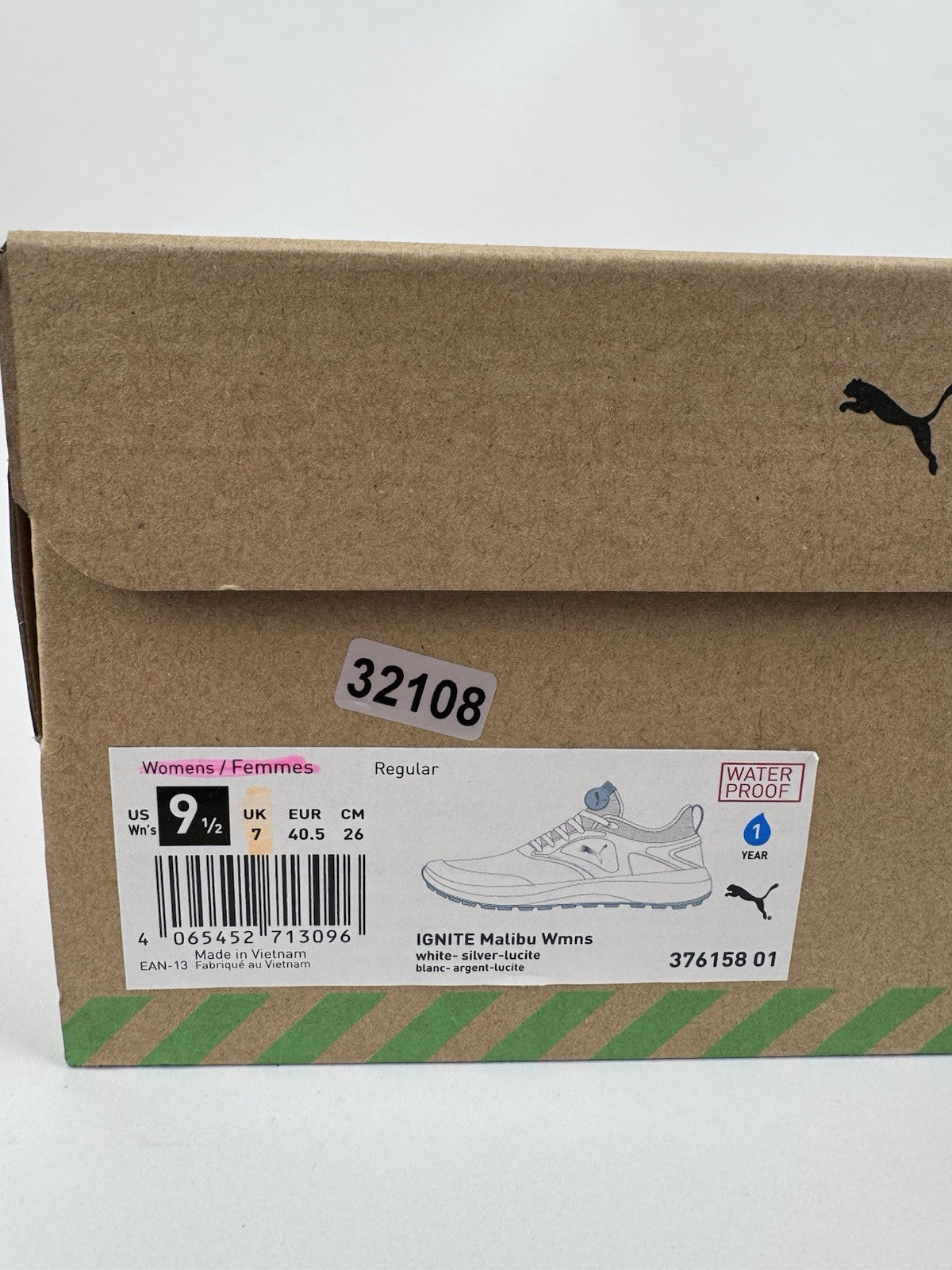 Puma Ignite Malibu Women's Golf Shoes Size UK 7 White Silver/321088