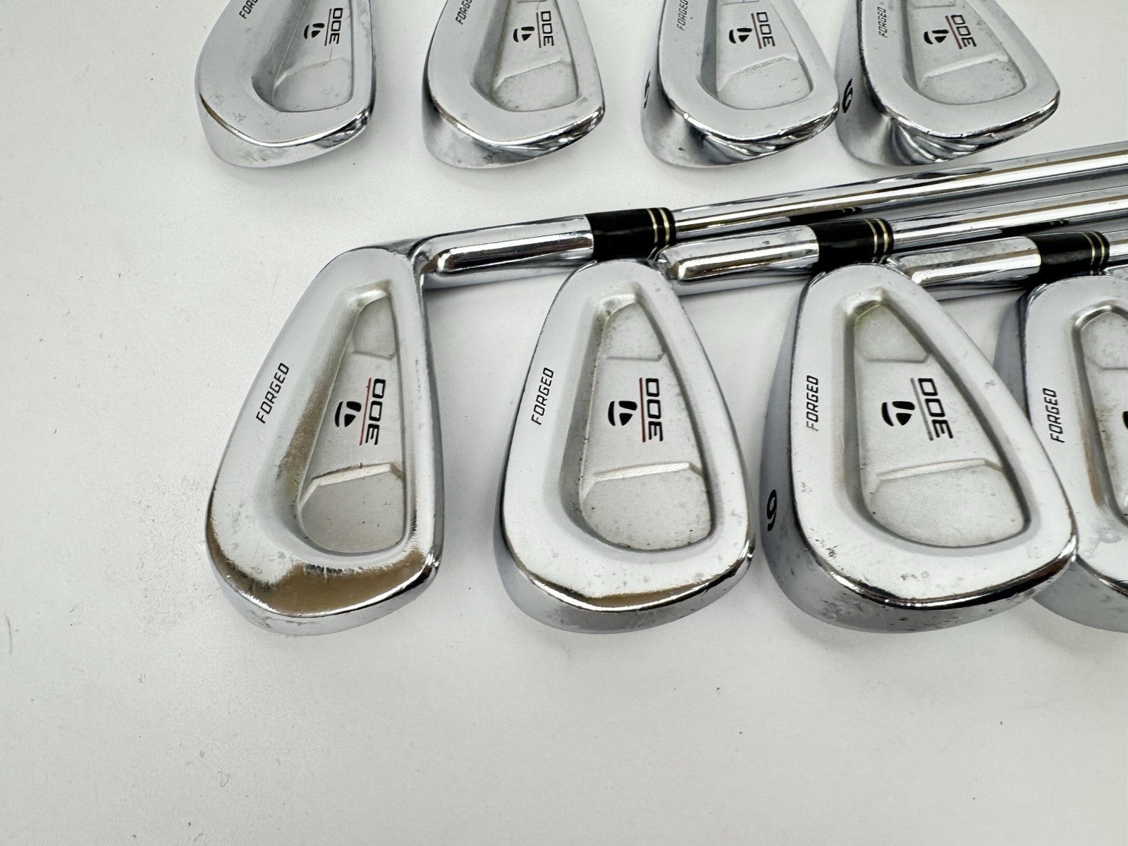 Taylormade 300 Forged Irons 3-PW Rifle 6.5 X Flex Steel +1/2” /New Grips /343272