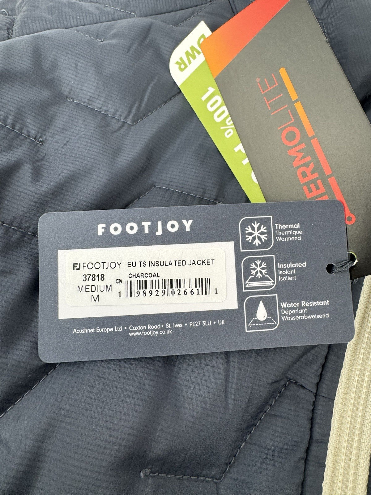 FootJoy Thermo Series Insulated Golf Jacket Men’s Medium Charcoal Stone/3375110