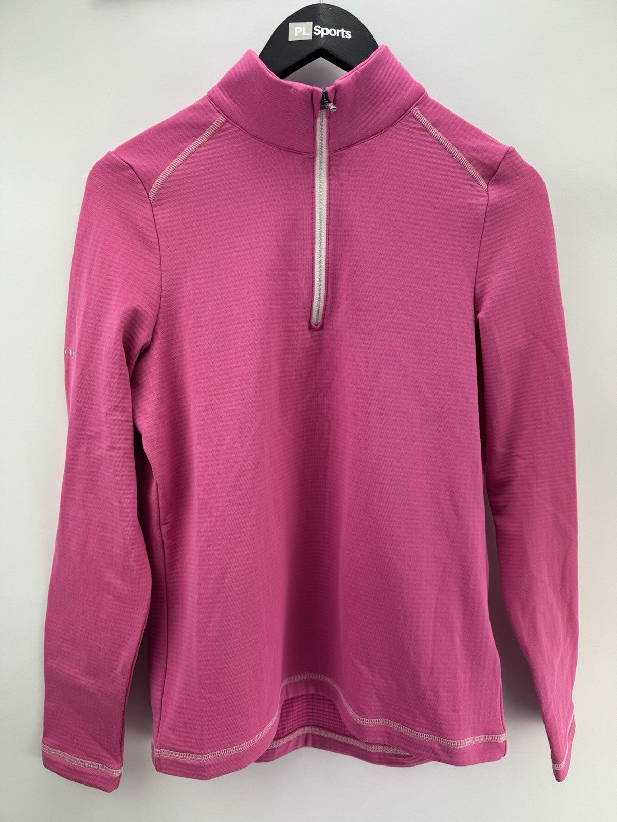 Ping Sonya Zip Neck Ladies Pullover Sweater Size 10/ Flamingo Pink/ New/ 309110