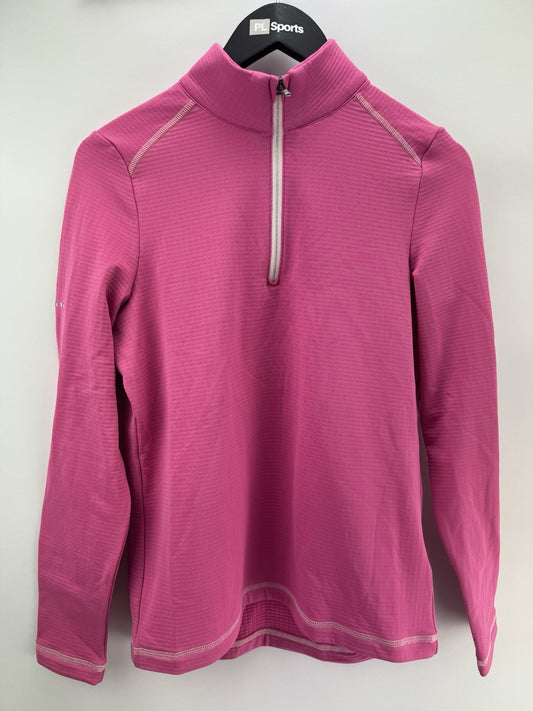 Ping Sonya Zip Neck Ladies Pullover Sweater Size 10/ Flamingo Pink/ New/ 309110