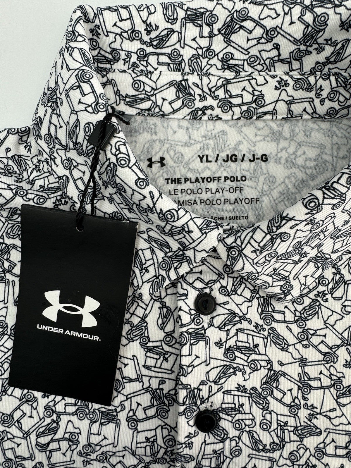 Under Armour Junior Playoff Printed Polo Shirt Size Large/ Short Sleeve/ 309219