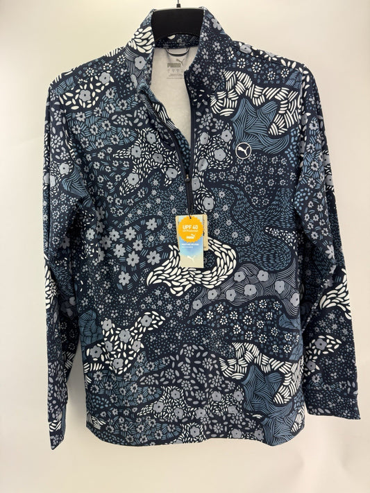 Puma Golf 1/4 Zip Cloudspun Bloom Pullover Mens UK Medium /Navy /New /272300