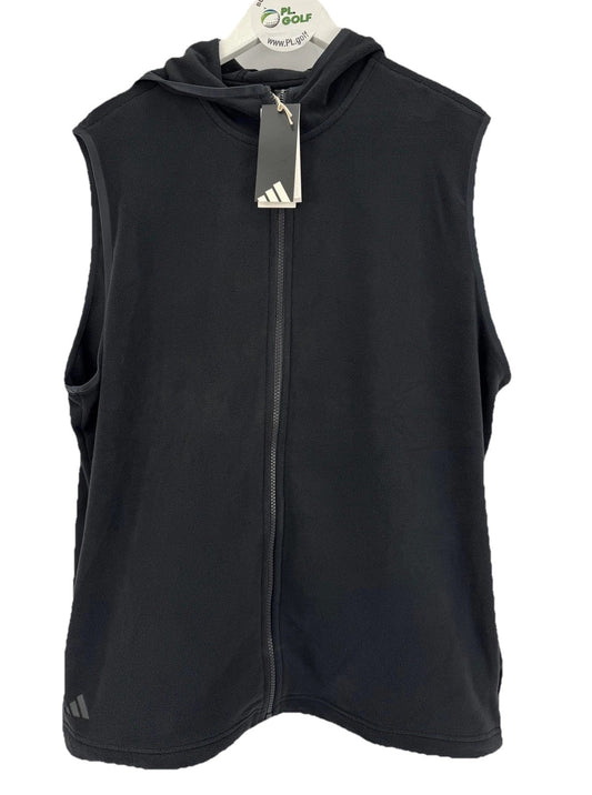 Adidas Ultimate365 Hoodie Vest Men's Size Medium Black Fleece Sleeveless /325630
