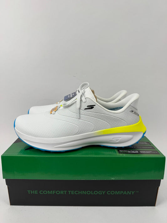 Skechers Flow Slip Ins Mens Golf Shoes UK 7 Waterproof White/Yellow/349760