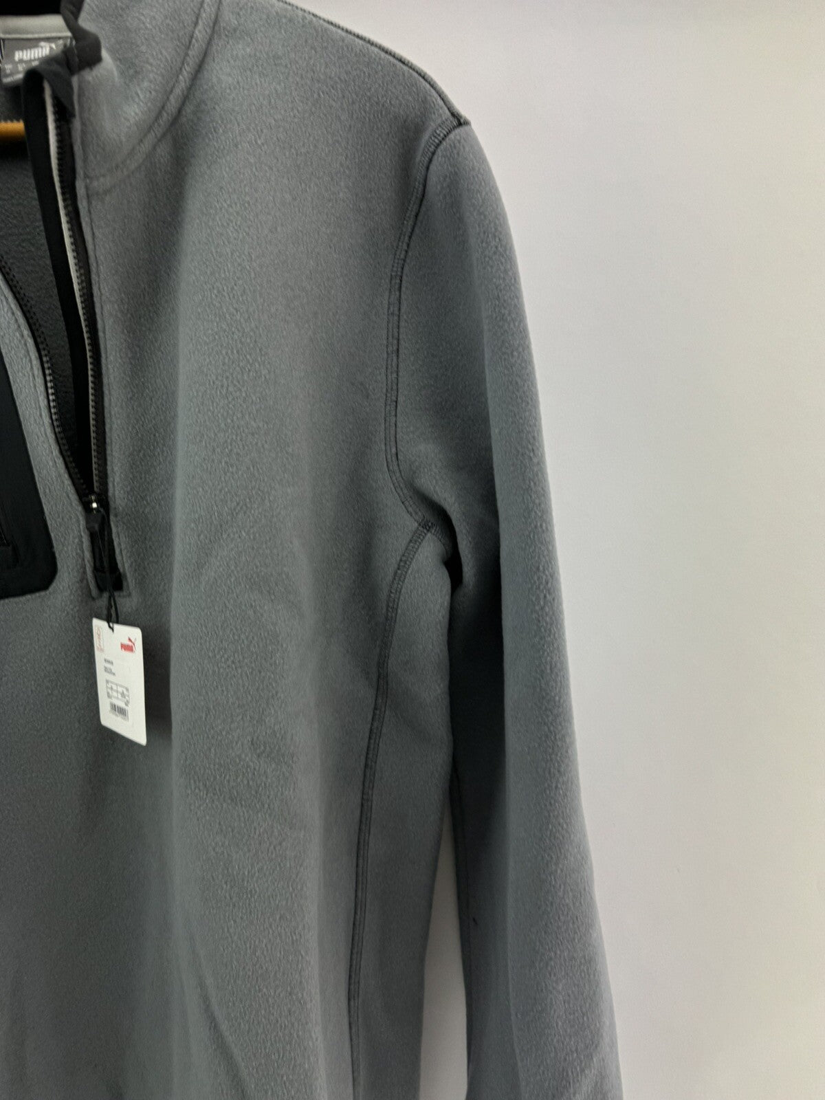 Puma Golf Fleece Pullover 1/4 Zip UK Large /Grey/Black /New /263357