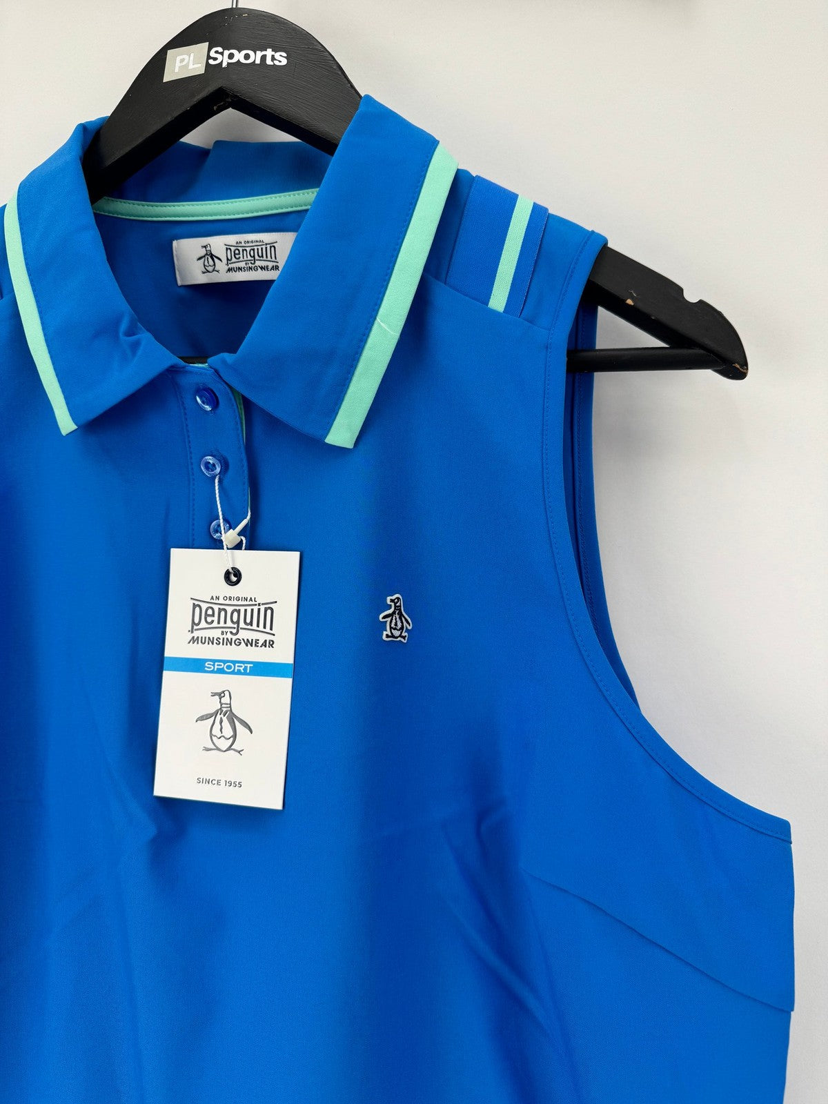 Original Penguin Sport Women's Golf Sleeveless Polo Size L French Blue/337442