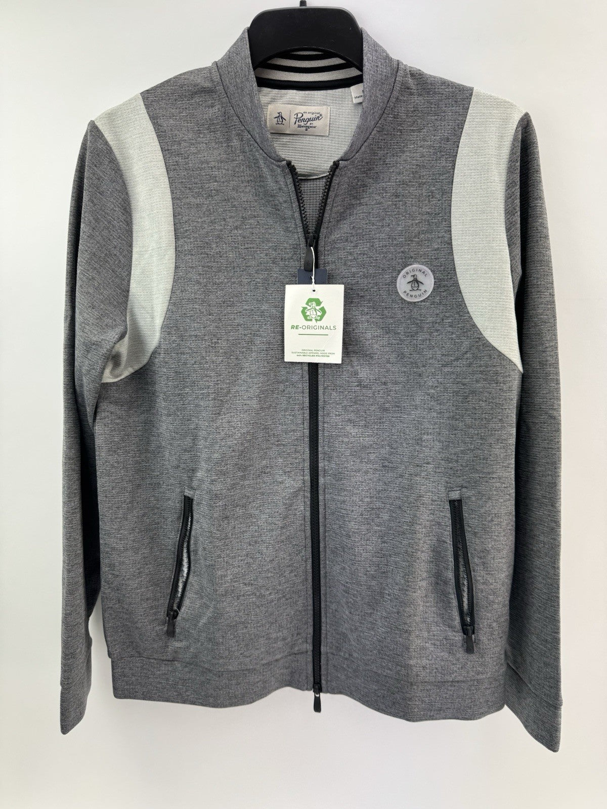 Penguin Golf Mens Bomber Jacket Full Zip 80s Colourblock UK M /New /237270