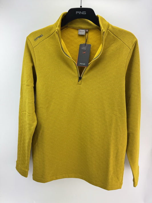 Ping Golf Mens Pullover Bexton Fleece 1/2 Zip /Yellow /UK Small /New /278640