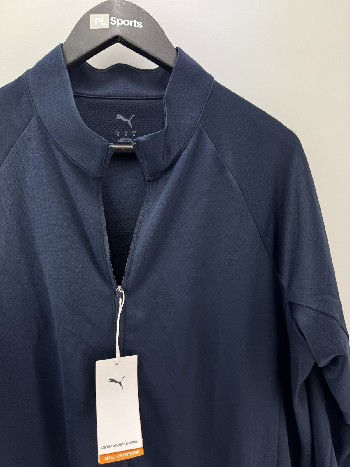 Womens Puma Lightweight Full Zip Knitted Golf Jacket Deep Navy Size XL/ 300818