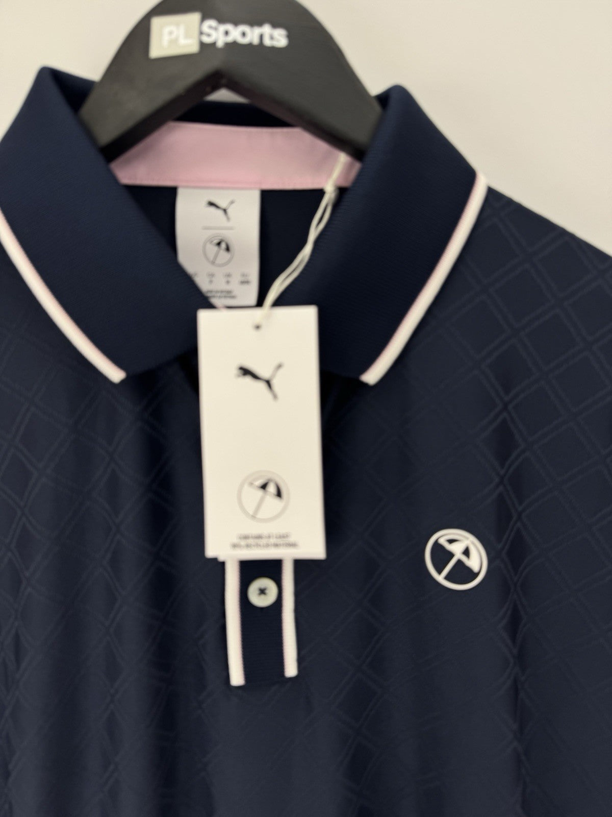 PUMA X Arnold Palmer Tipped Jac Golf Polo Shirt Men's Size UK Medium Navy/352973