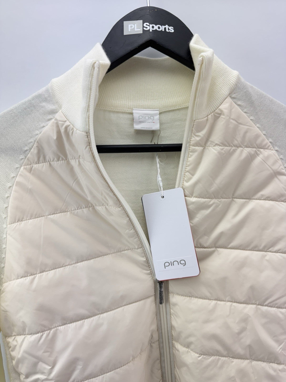 Ping Golf Ladies Jacket Fran Hybrid Full Zip UK 6 /Cream /New /279783