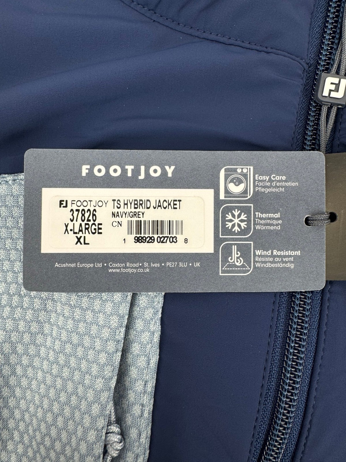 FootJoy Thermoseries Hybrid Jacket Men's XL Navy Grey Wind Resistant/3305611