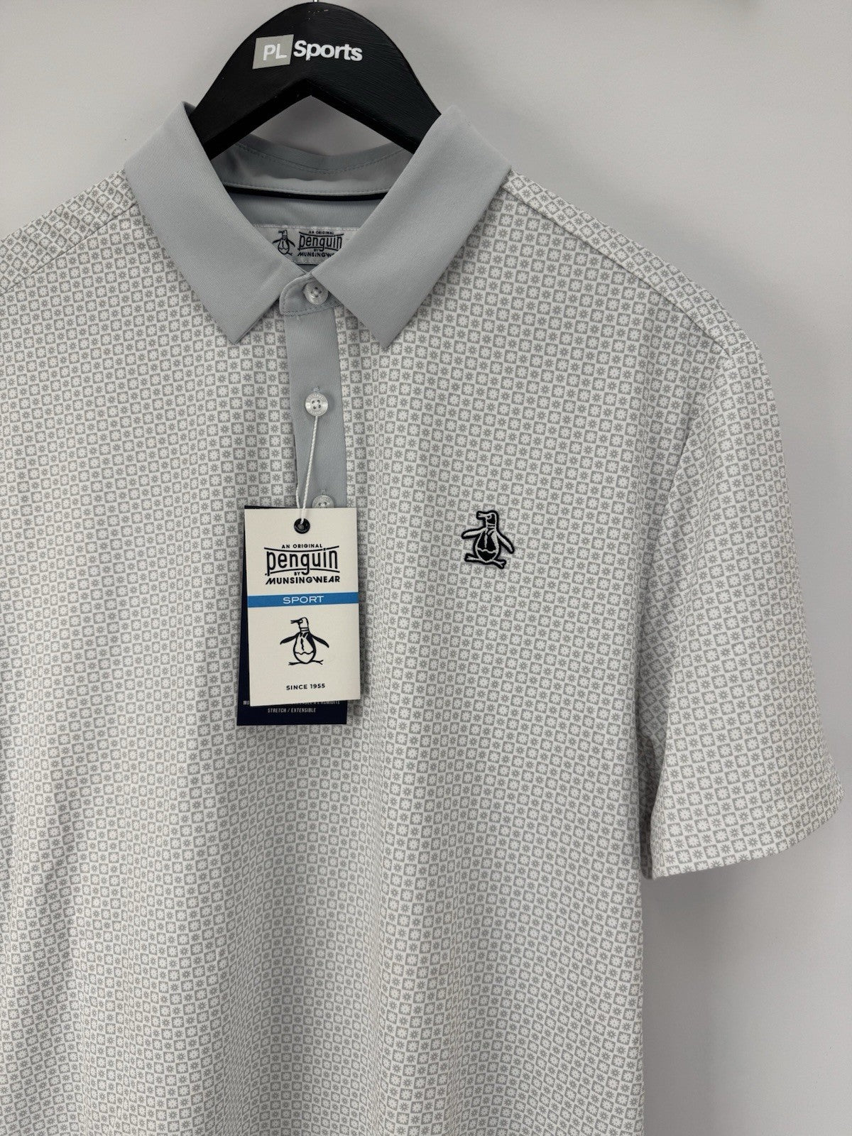 Original Penguin Mens Golf Polo Shirt Retro Micro Floral Print Size Medium/353782