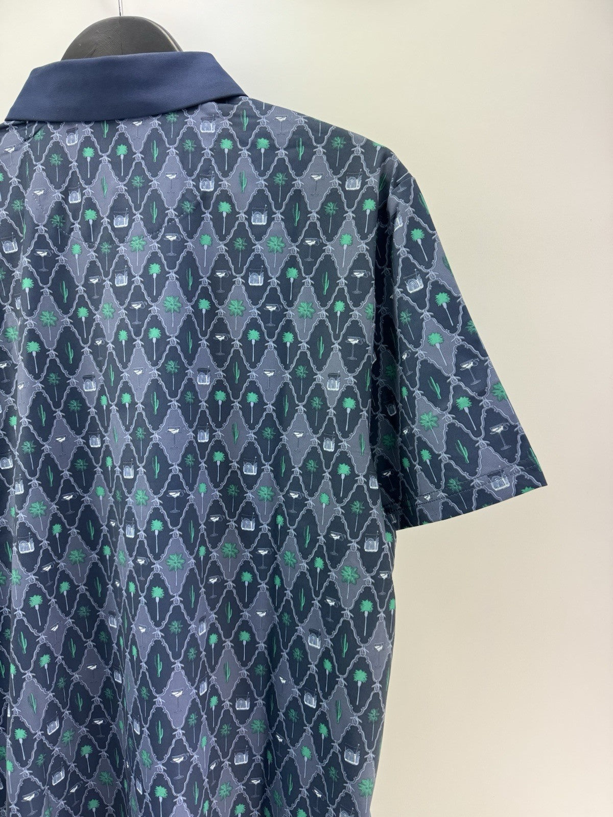 Men’s Original Penguin Golf Lattice Cocktail Blue Golf Polo Size Medium /3110413