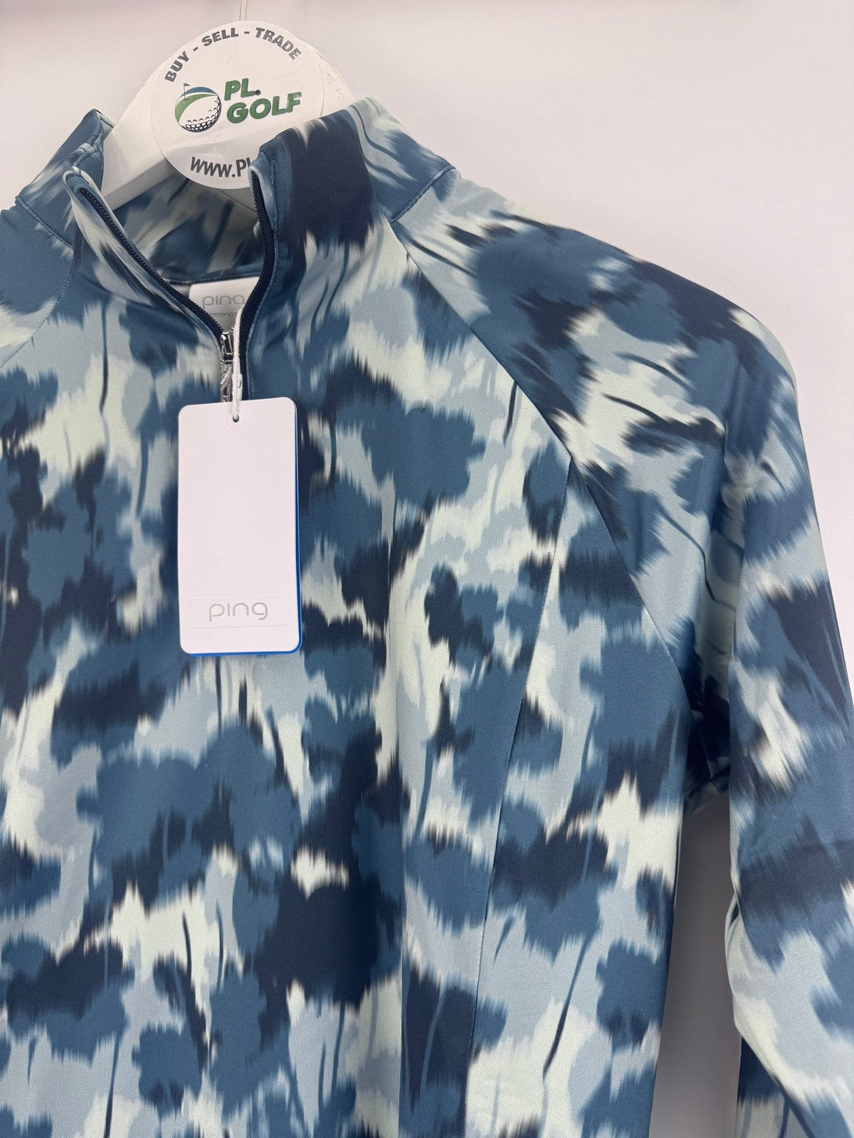 Ping Jasmine Golf Jumper Women's UK Size 6 Navy Multi Long Sleeve Zip Up/315062
