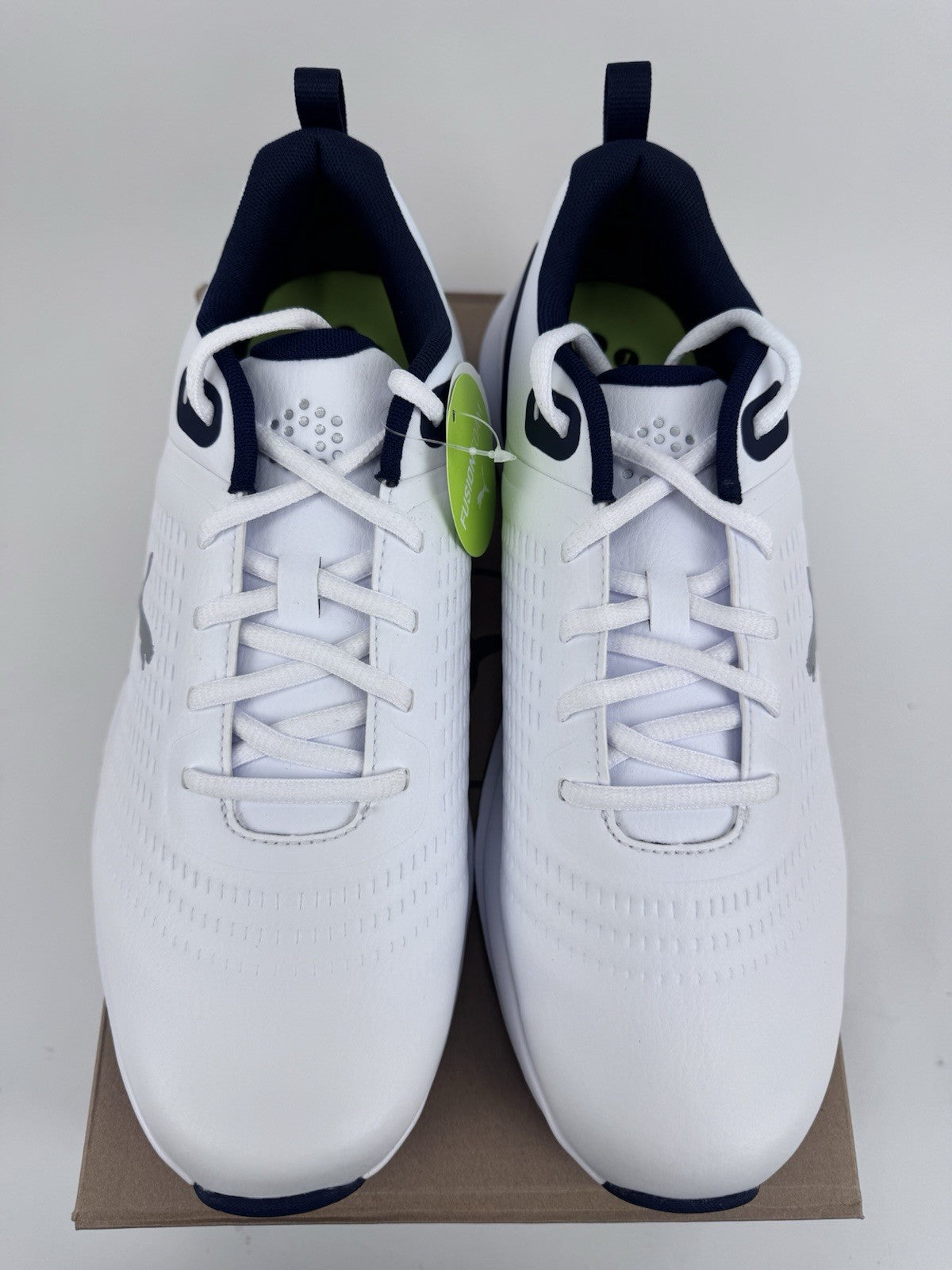 Puma Fusion Plus SL Golf Shoes Men's UK 9.5 White Deep Navy Waterproof/318538