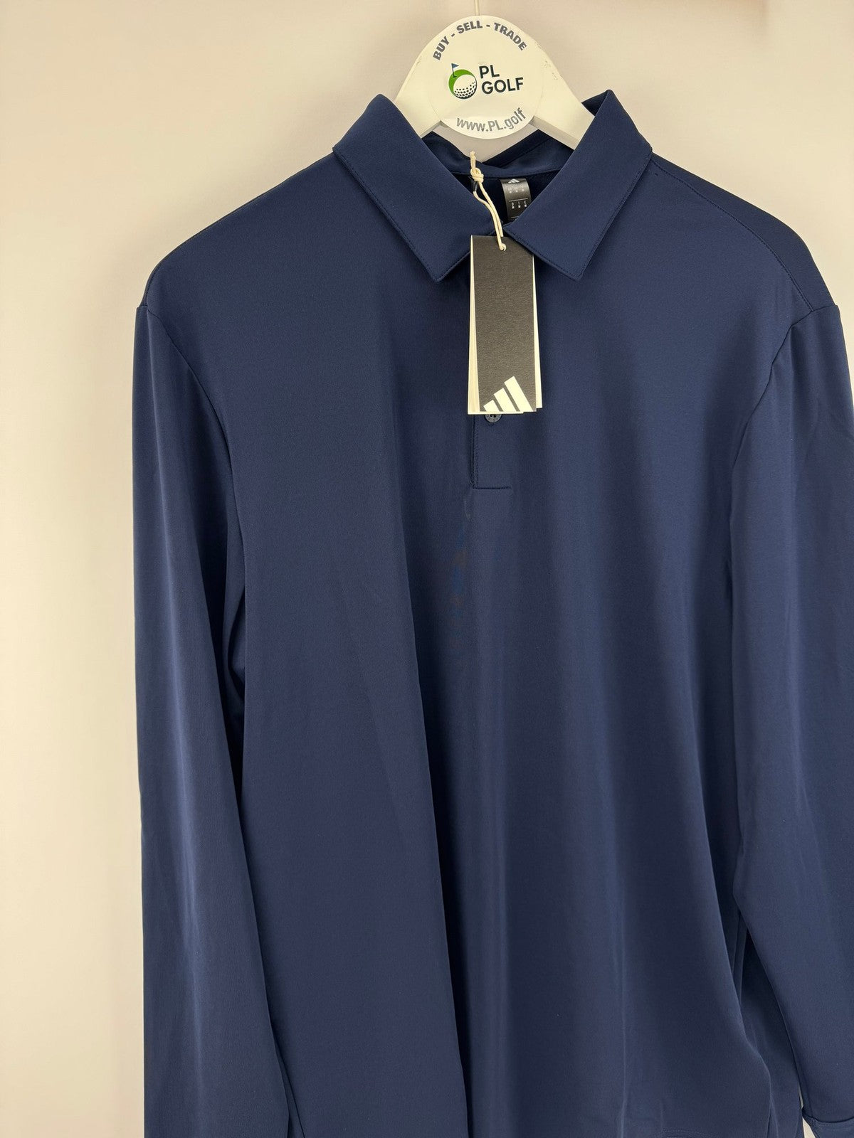 Adidas Core LS Polo Shirt Men's Medium Navy Blue Long Sleeve Golf Wear/328043