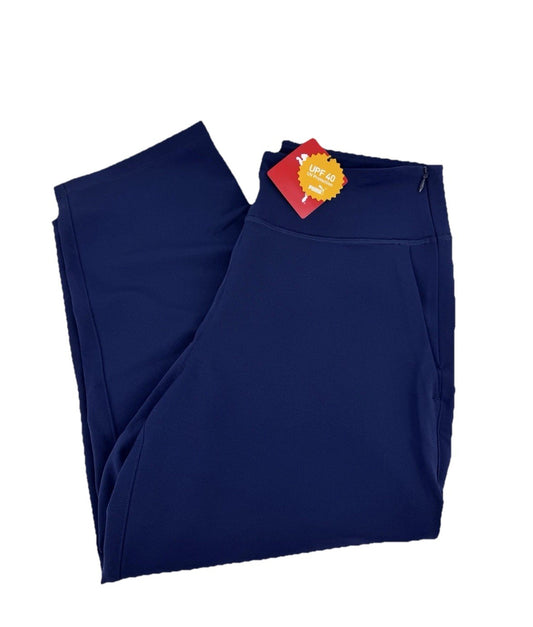 Womens Puma Golf Everyday Capri Trousers Deep Navy Size Small High-Rise /317990