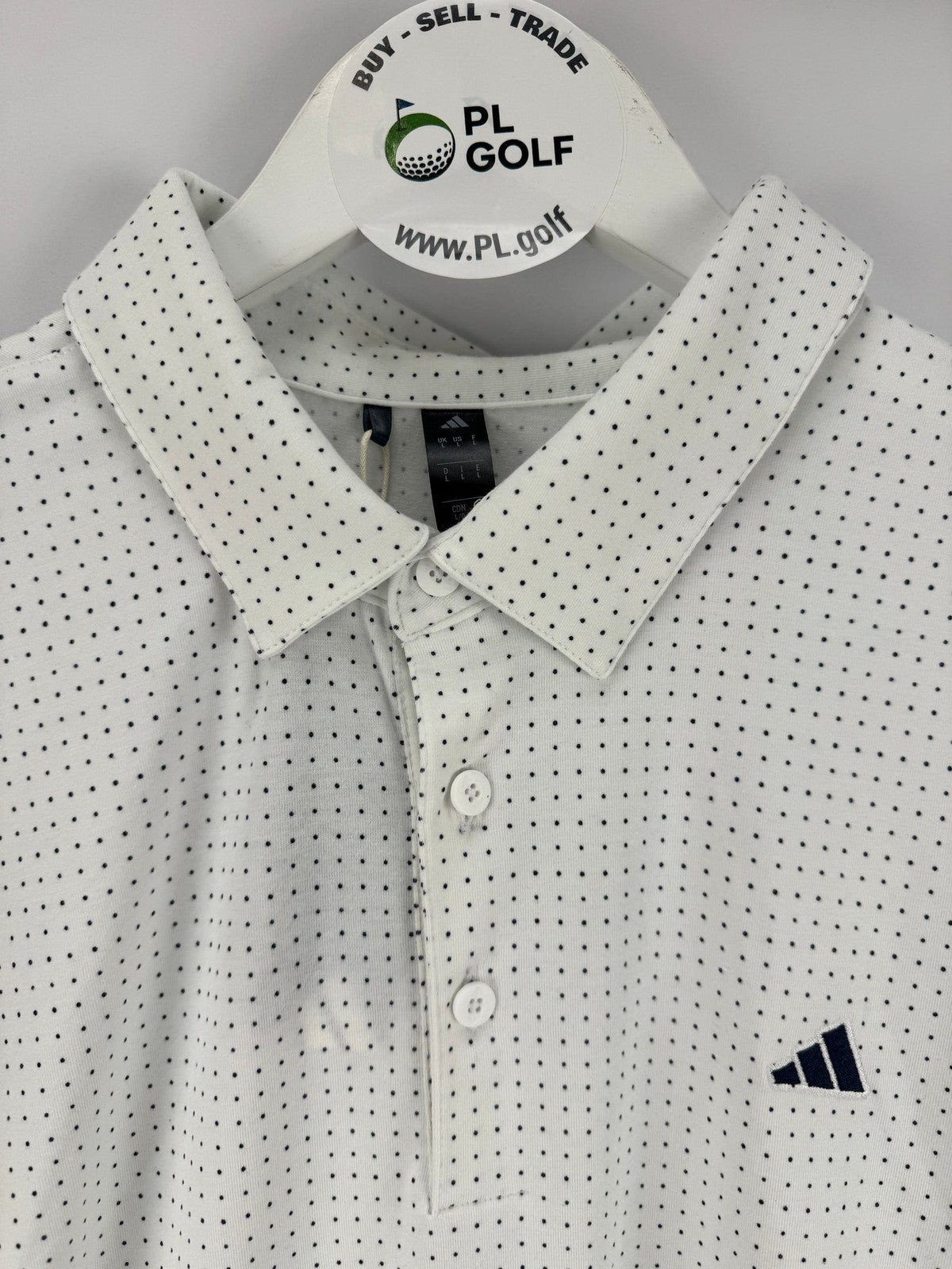 Adidas Go-To Rise Print Polo Shirt Men's Golf Size Large White/327995