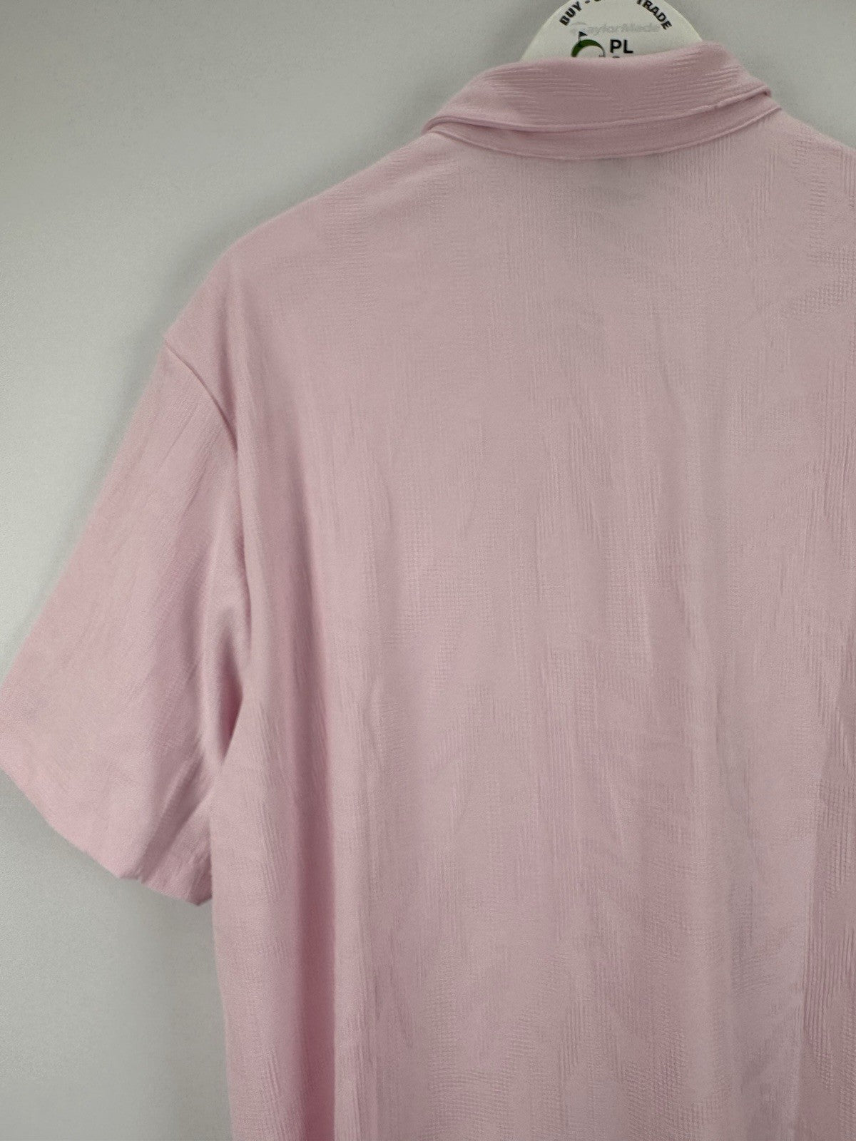 Adidas Go-To Textured Golf Polo Men's Size Large Clear Pink Short Sleeve/329387