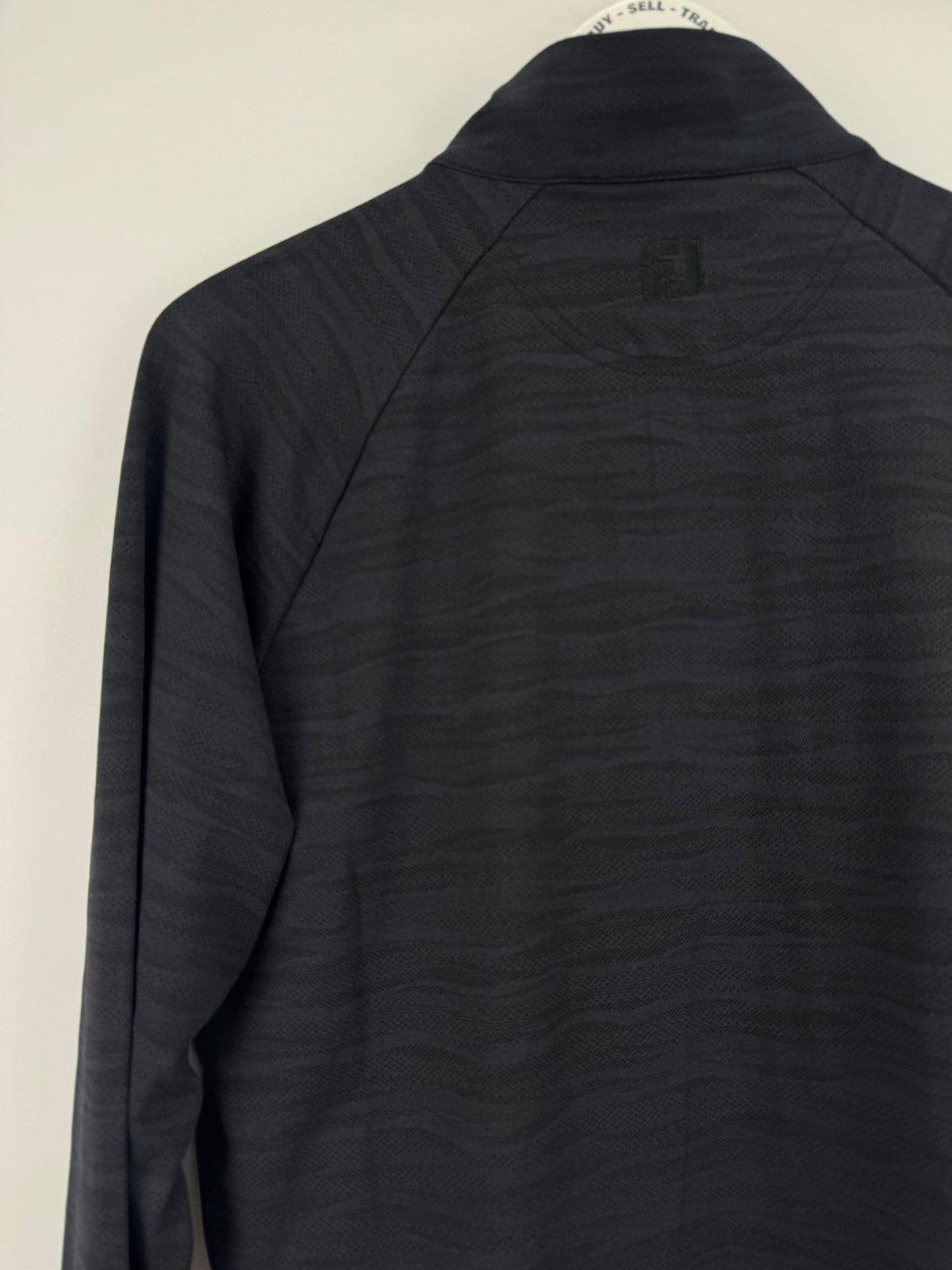 FootJoy Golf Wave Jacquard Chill-Out Zip Pullover Men's Size Medium Black/330677