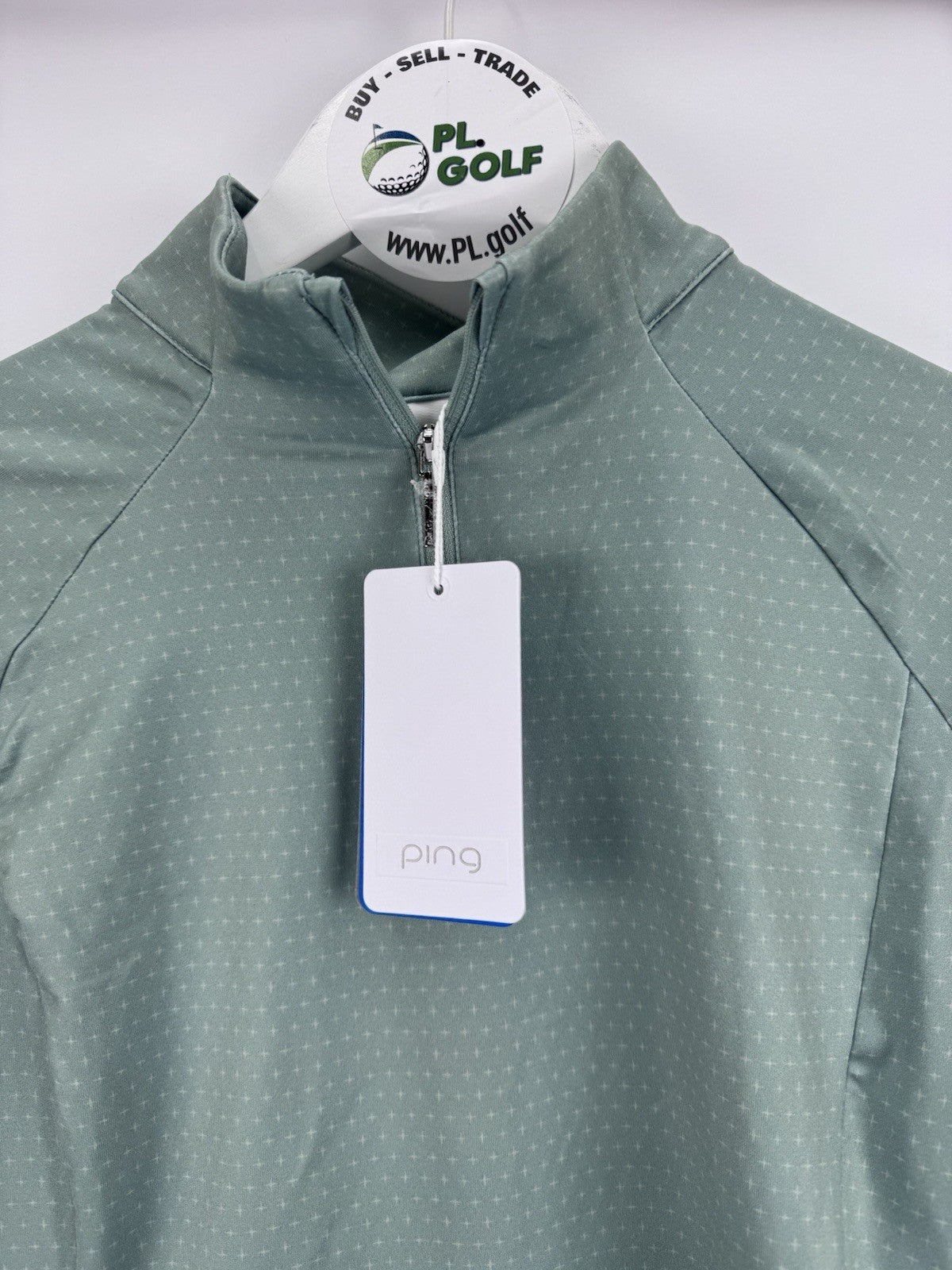 Ping Jasmine Golf Jumper Women's UK Size 12 Green Multi Long Sleeve Zip Up/315141
