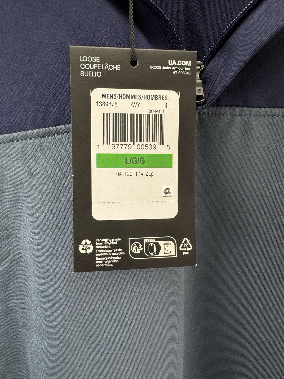 Under Armour Golf Pullover T2G 1/4 Zip Navy /Mens UK Large /New /286668