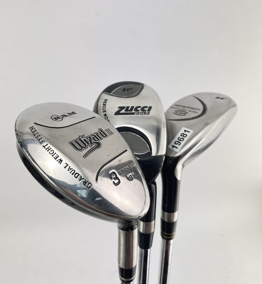 Mens Golf Hybrid Set 18,21&24* Regular Flex Steel/Right Handed /New Grips /196810