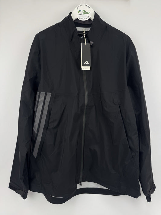 Adidas ClimaProof Black Golf Jacket Men's Size XL Waterproof Lightweight/325080