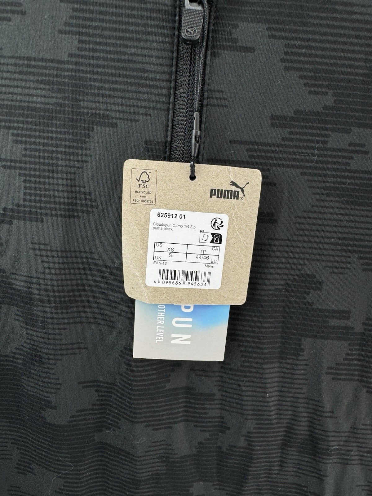 Puma Golf 1/4 Zip Cloudspun Pullover Camo Mens UK Small /Black /New /214886