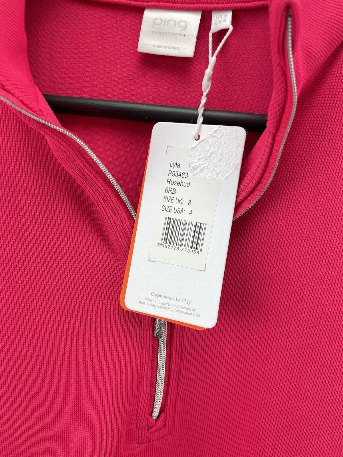Ping Golf Ladies Pullover Lyla Size UK 8 /1/2 Zip /Pink /New /281026