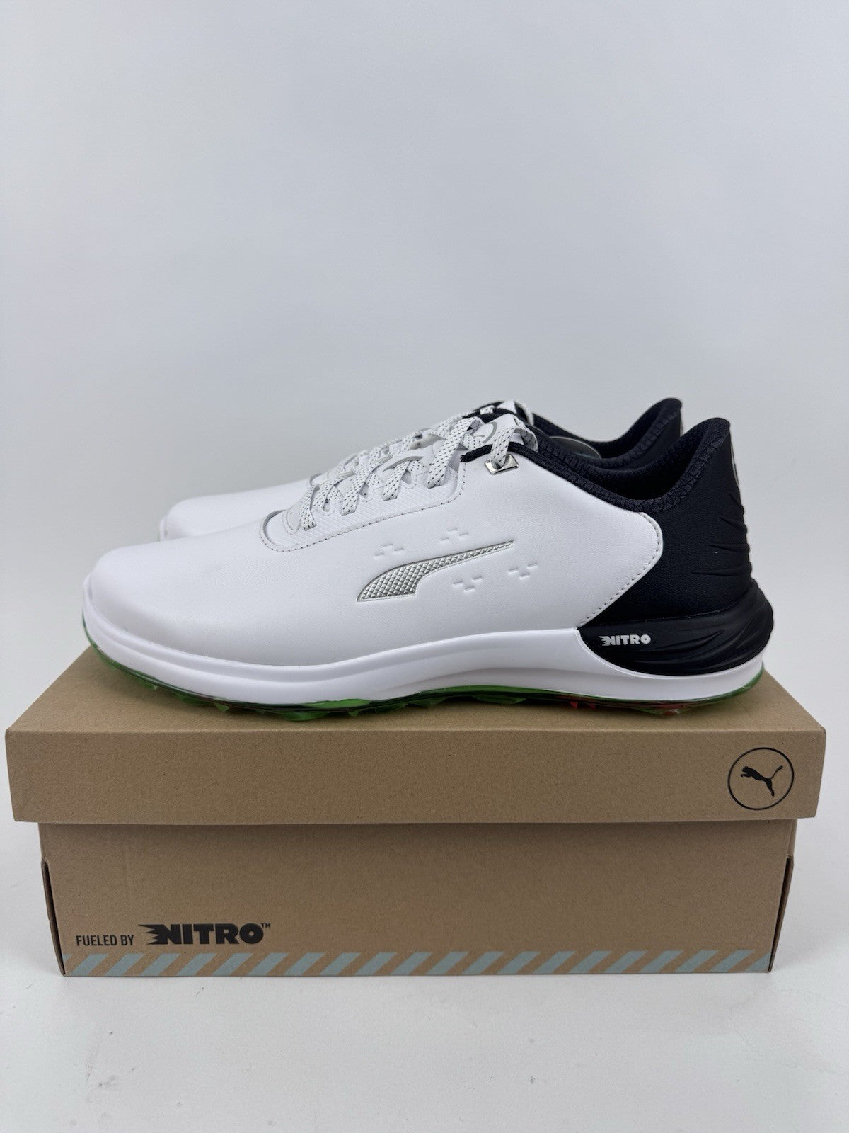 Puma Phantomcat Nitro Men's Golf Shoes Size UK 10 White Black Fluro/320140