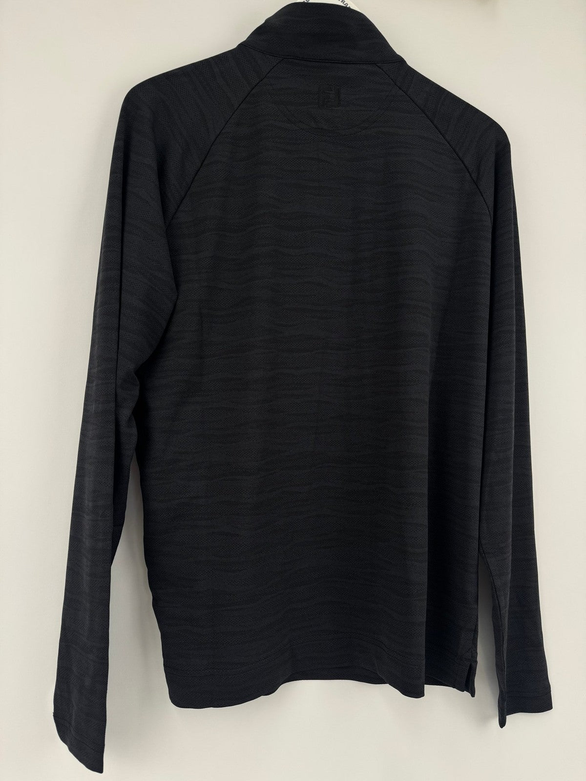 FootJoy Golf Wave Jacquard Chill-Out Zip Pullover Men's Size Medium Black/330698