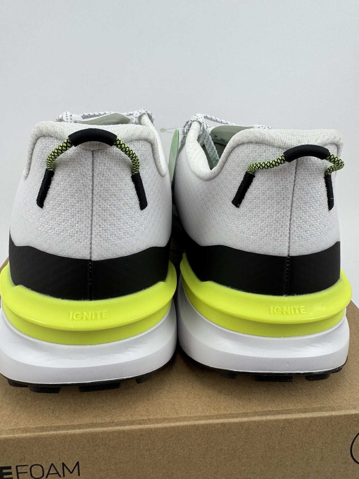 Puma IGNITE Elevate X Golf Shoes Mens Size UK 9 White Black Safety Yellow/321565