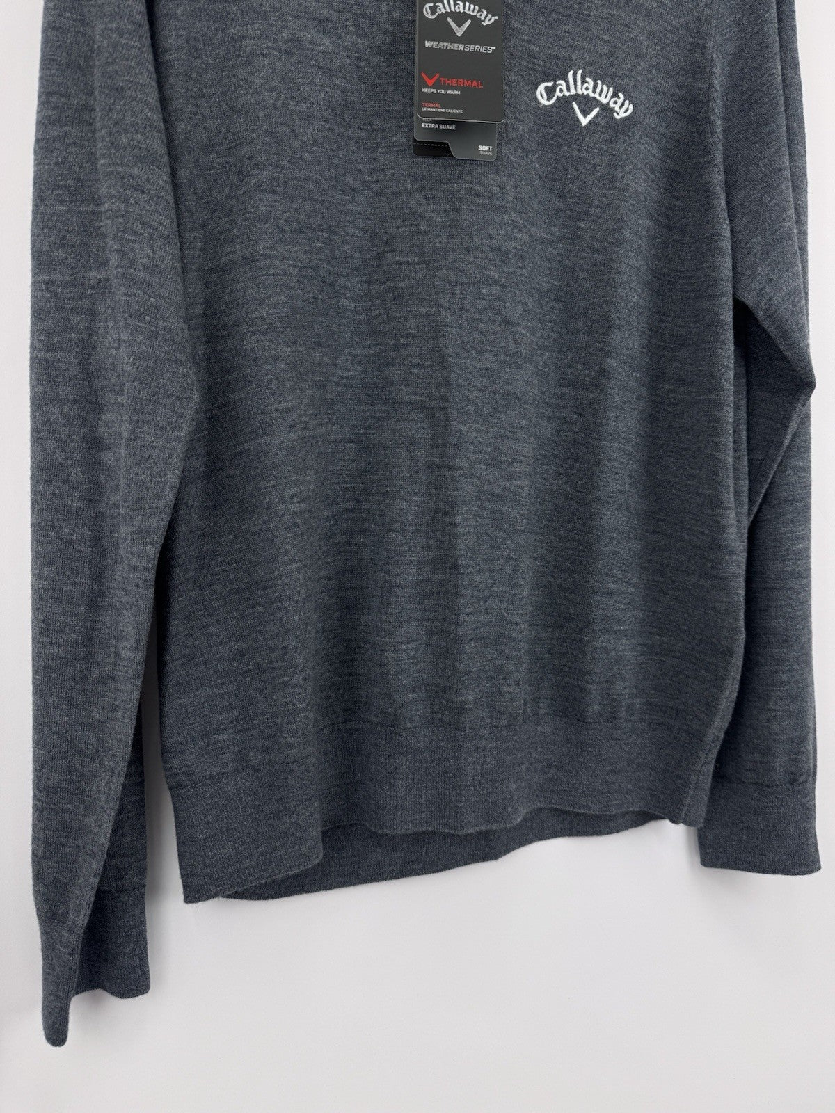 Men’s Callaway Odyssey Golf Merino Mix Jumper Size XL Steel Heather /323983