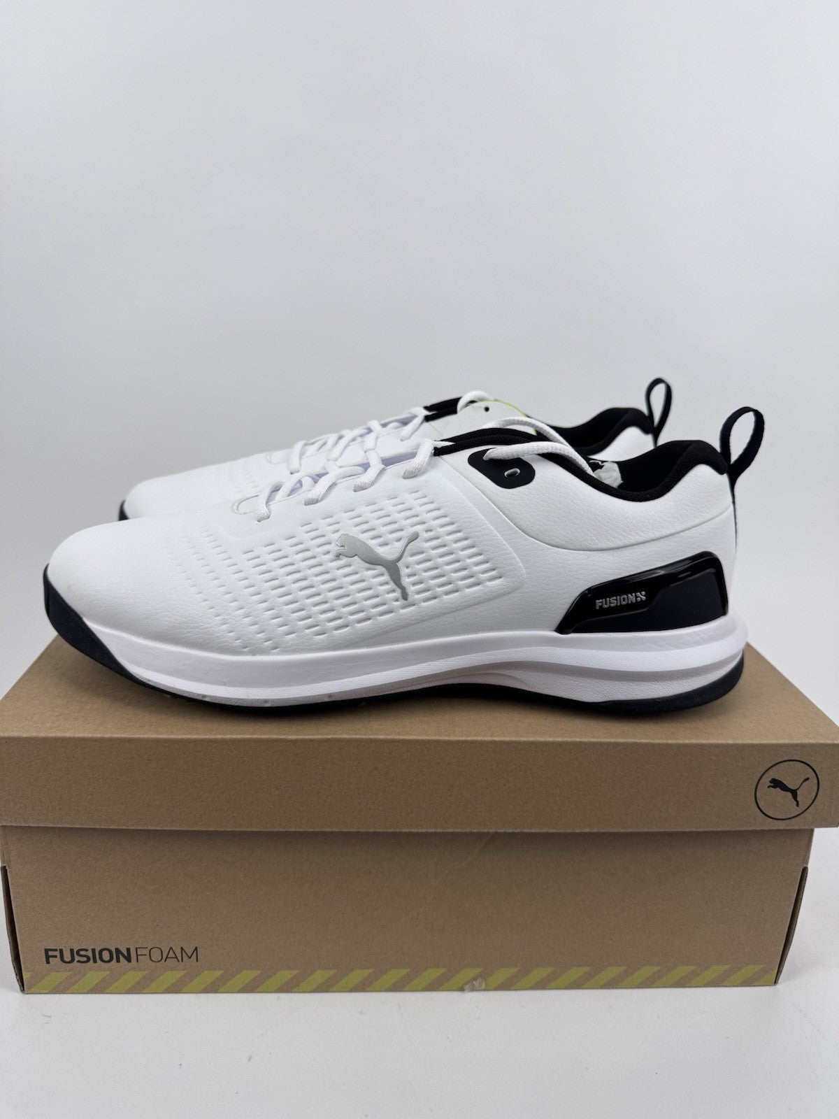 Puma Fusion Foam Fusion Plus Golf Shoes Mens 10.5 White Black Regular Fit/318630
