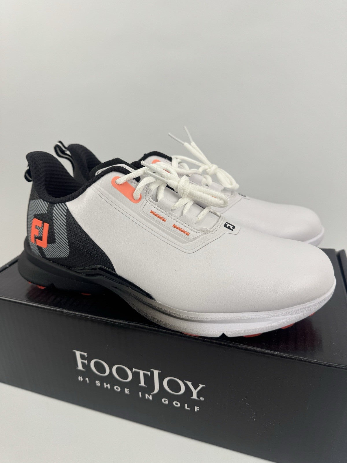 FootJoy Fuel Golf Shoes Men's UK Size 7 White Black Orange Lightweight/312915