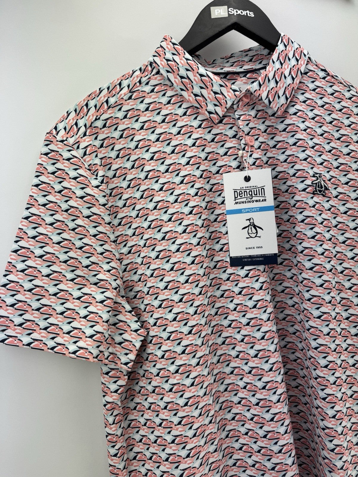 Men’s Original Penguin Layered Umbrella Print Polo Shirt Size Medium/ 311122