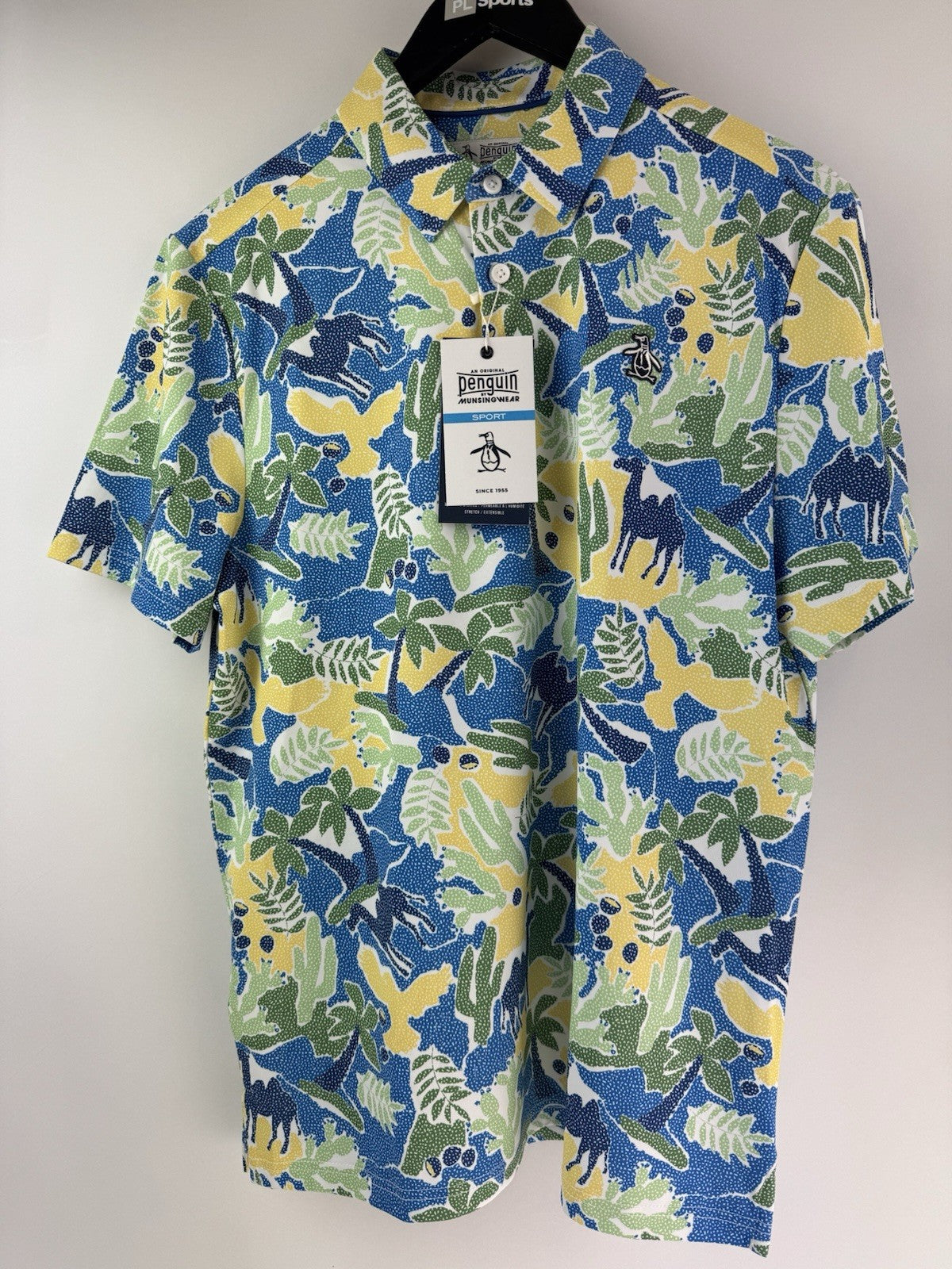 Men’s Original Penguin All Over Ibiza Print Golf Polo Shirt Size UK Small/ 311333