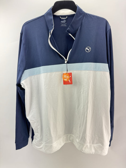 Puma Golf Colorblock Pullover 1/4 Zip UK XXL /White/Navy /New /272270