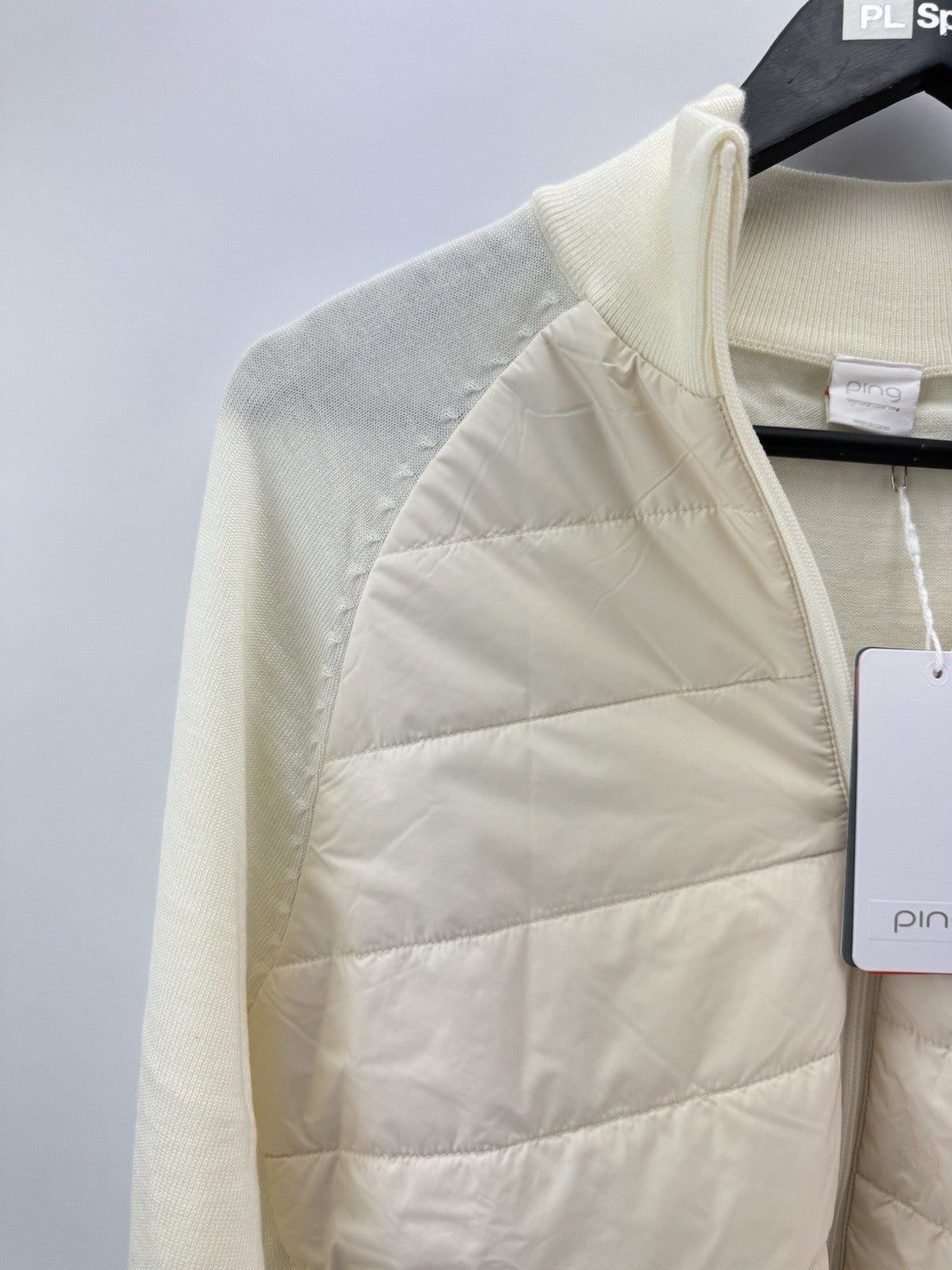 Ping Golf Ladies Jacket Fran Hybrid Full Zip UK 10 /Cream /New /279774