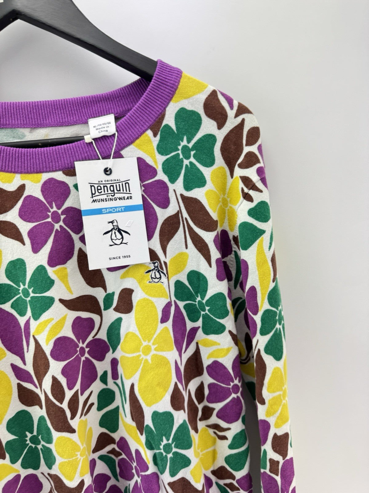 Penguin Golf Ladies Pullover Printed Floral Purple Cactus UK XL /New /300864