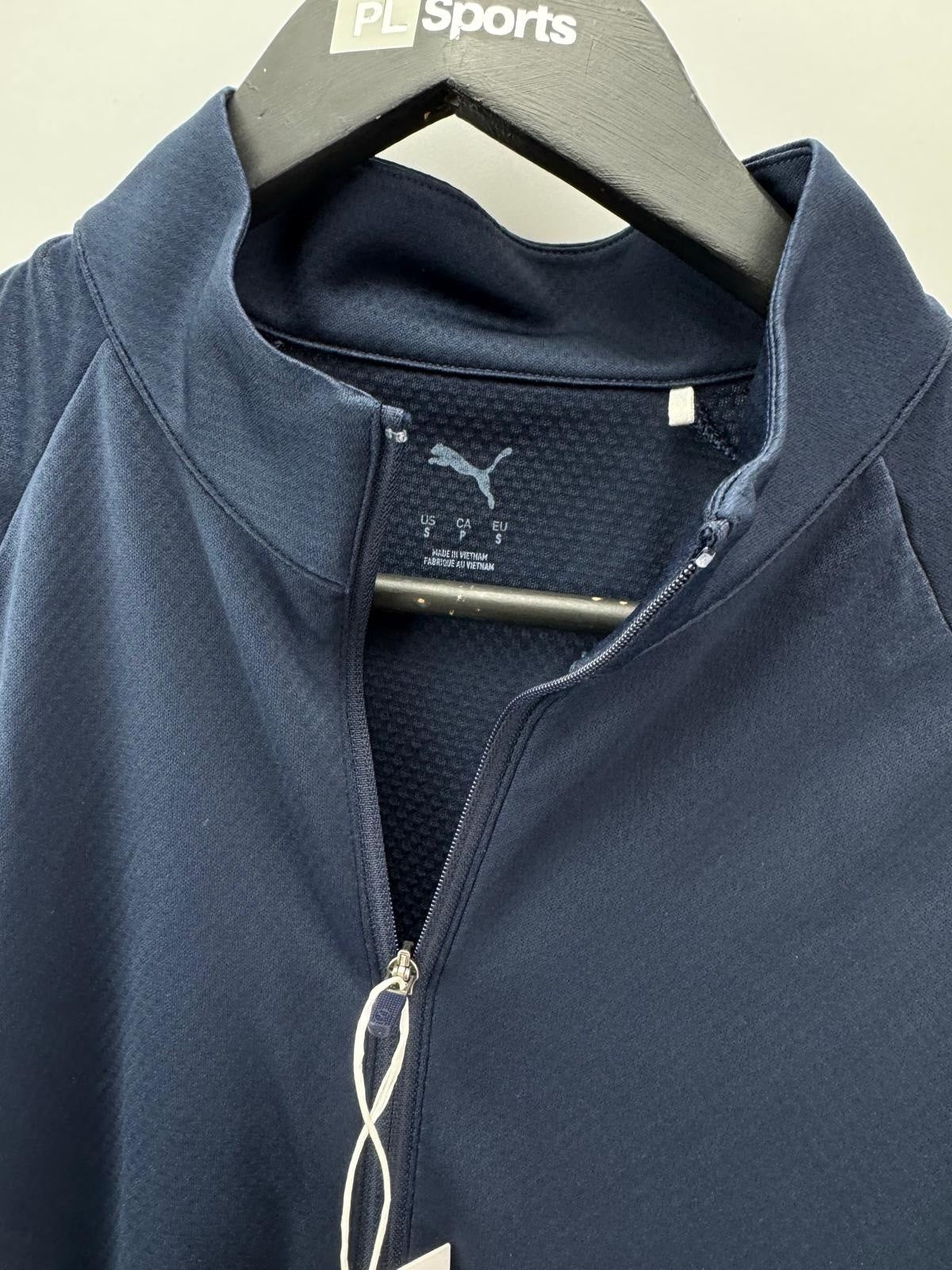 Womens Puma Lightweight Full Zip Knitted Golf Jacket Deep Navy Size S/ 300488